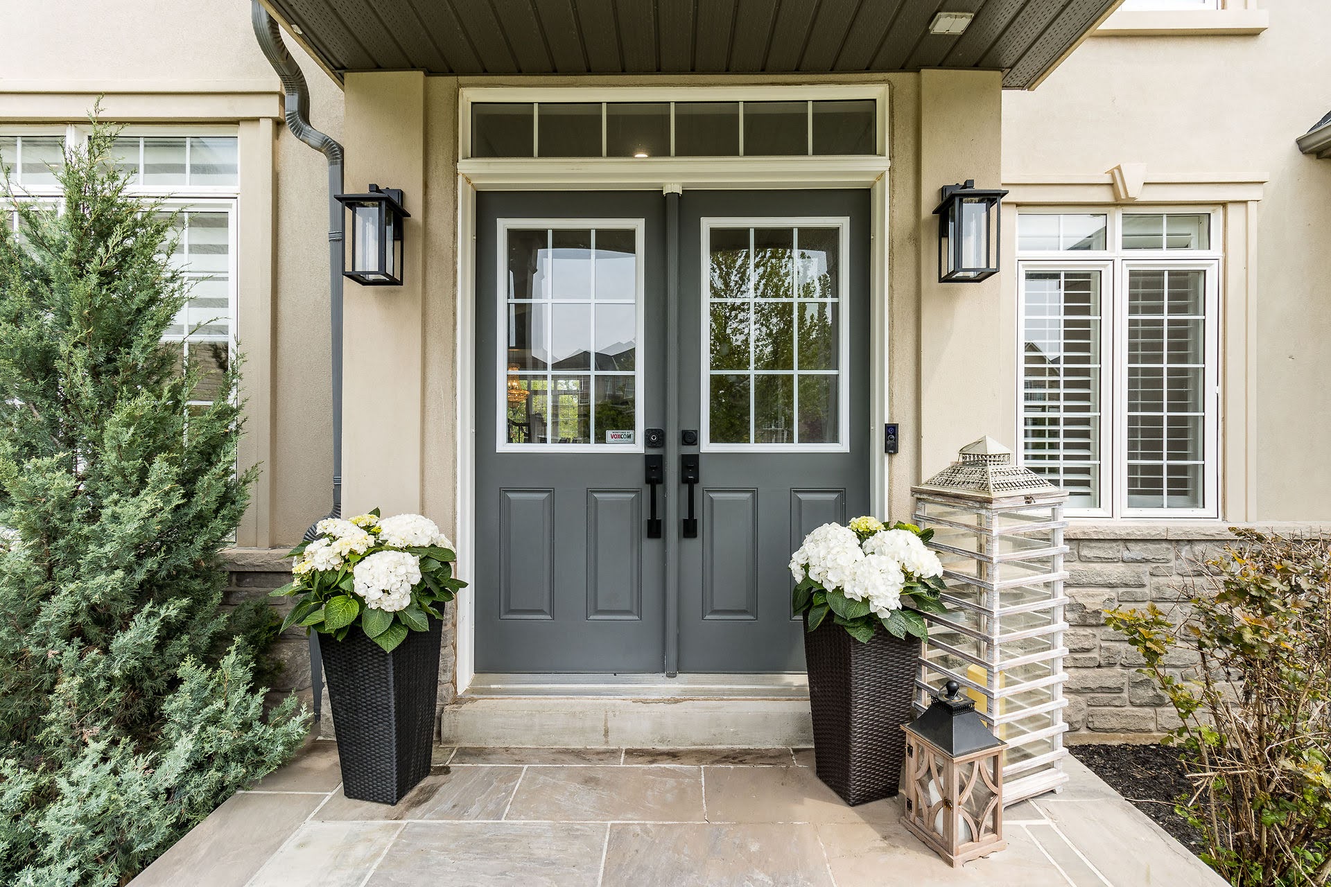 Luxury home staging — curb appeal front entrance Oakville