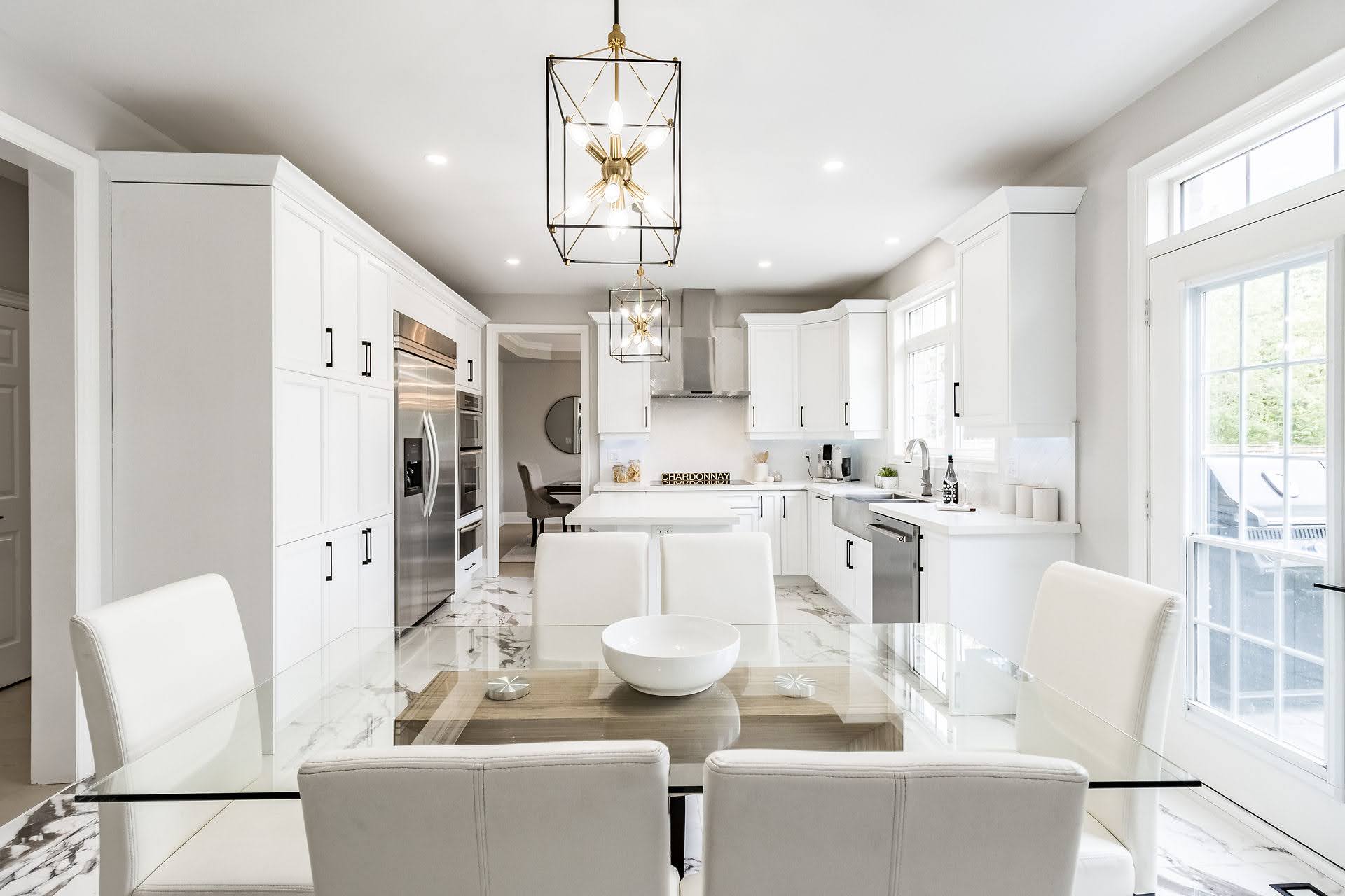 Luxury home staging — kitchen and dining room Oakville